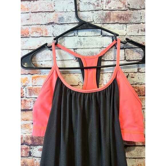 Lululemon No Limit Tank Coal Flash Gray Pink Bra Tank Top women's size 8 - Picture 5 of 5